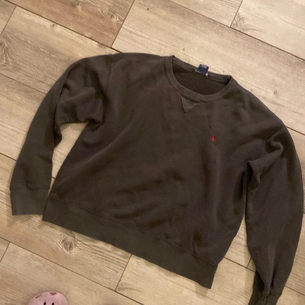 Ralph Lauren Deep Charcoal/Navy Crew Neck Sweatshirt Size Large